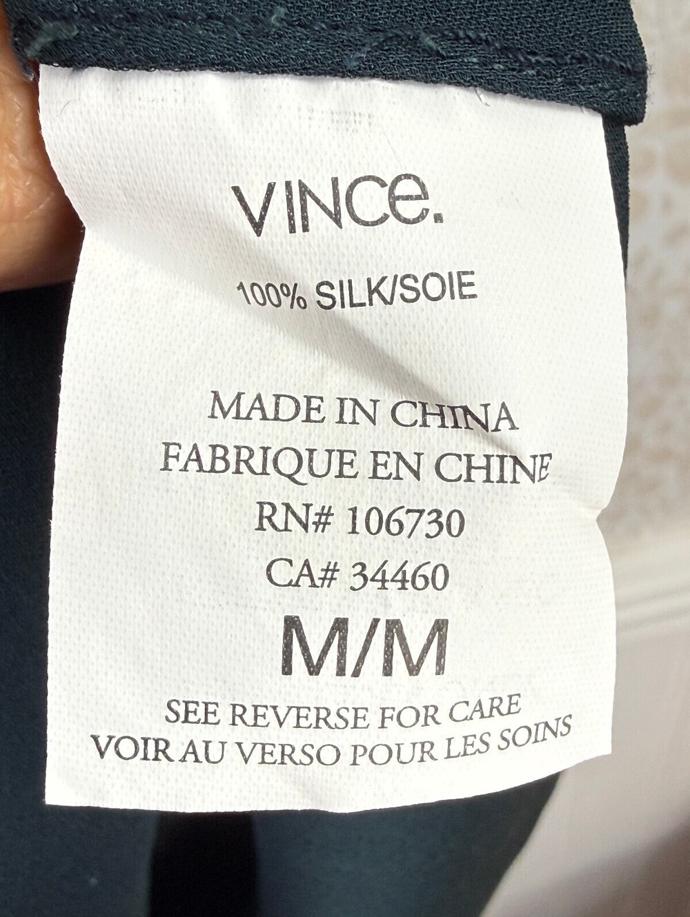 Vince Teal Green 100% Silk Satin Band-Collar Tunic Blouse - Size - Medium - Picture 4 of 6
